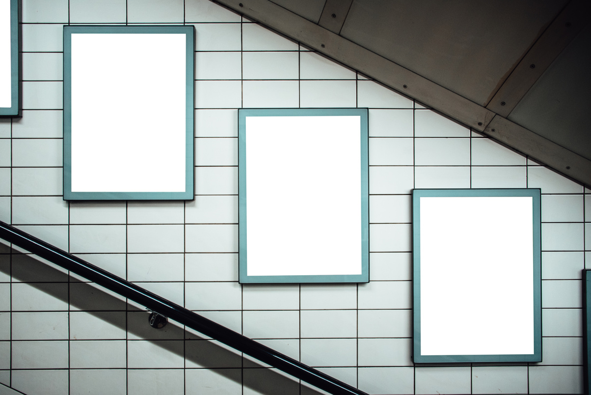 Advertisements inside London Underground