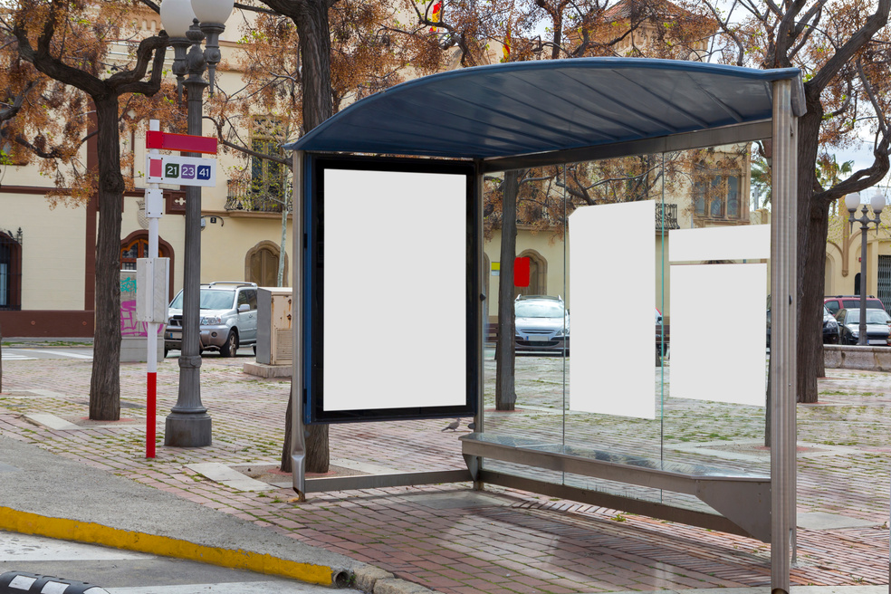 Blank Advertisement in a Bus Shelter